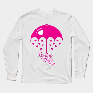 Raining Love Pink Long Sleeve T-Shirt